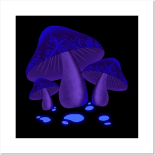 Mushroom Glow in The Dark Posters and Art